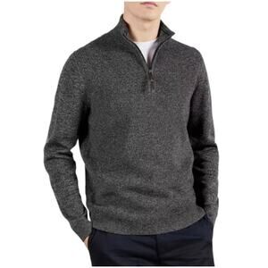 Ted Baker Wool Blend Charcoal Gray 1/4 Zip Sweater Size 5